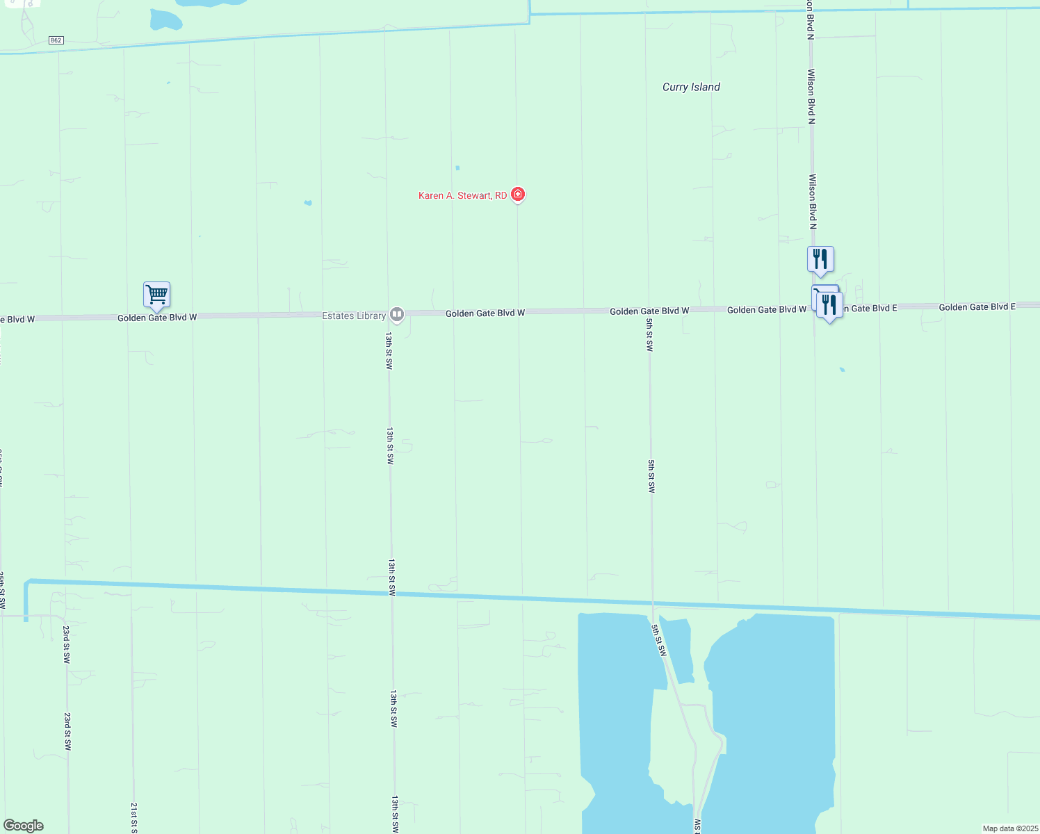 map of restaurants, bars, coffee shops, grocery stores, and more near 371 9th St SW in Naples
