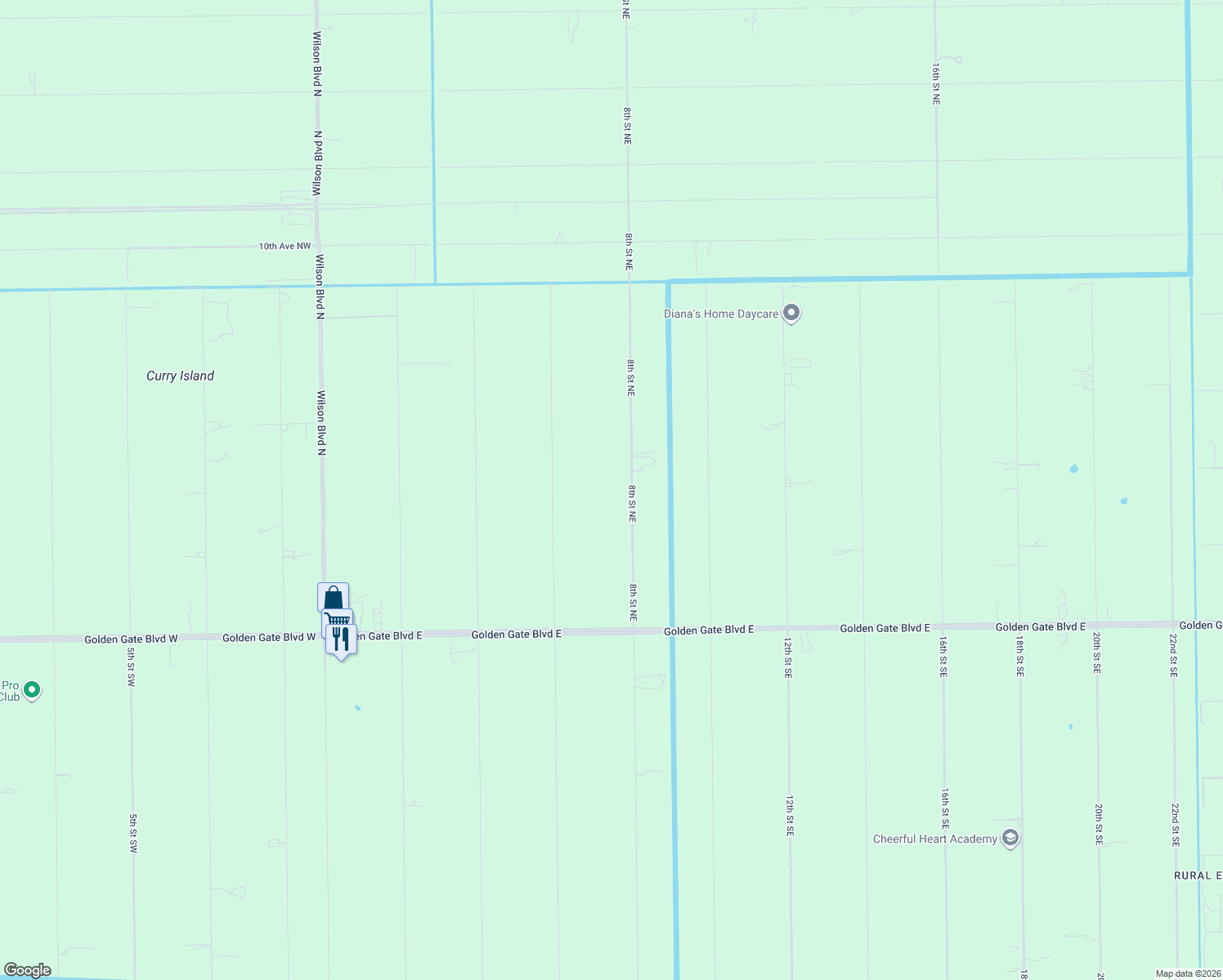 map of restaurants, bars, coffee shops, grocery stores, and more near 371 8th Street Northeast in Naples