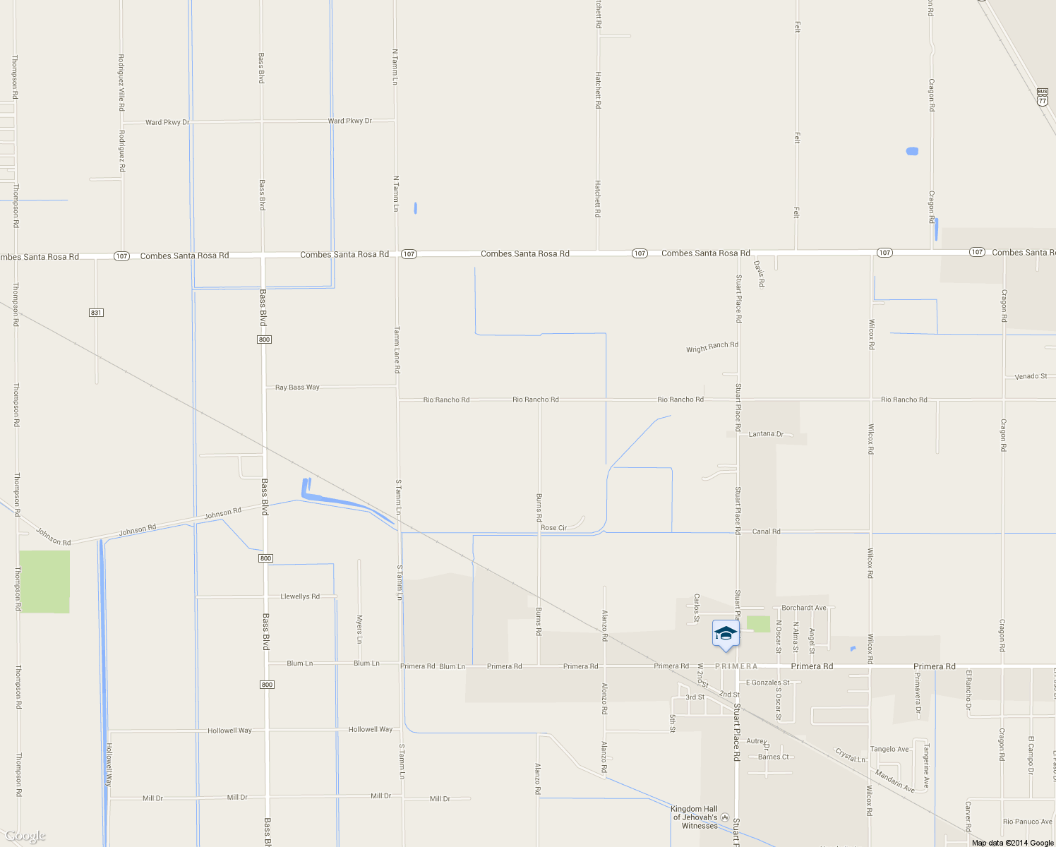 map of restaurants, bars, coffee shops, grocery stores, and more near 22036 Burns Rd in Harlingen