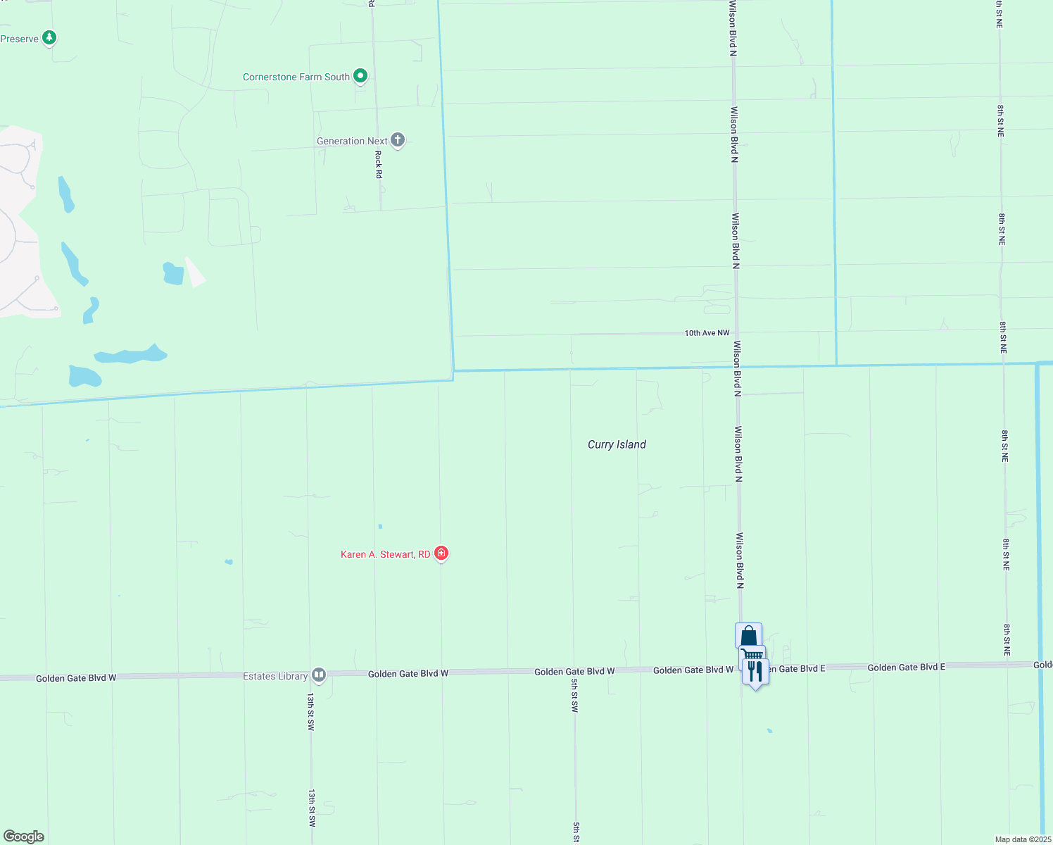 map of restaurants, bars, coffee shops, grocery stores, and more near 740 7th Street Northwest in Naples