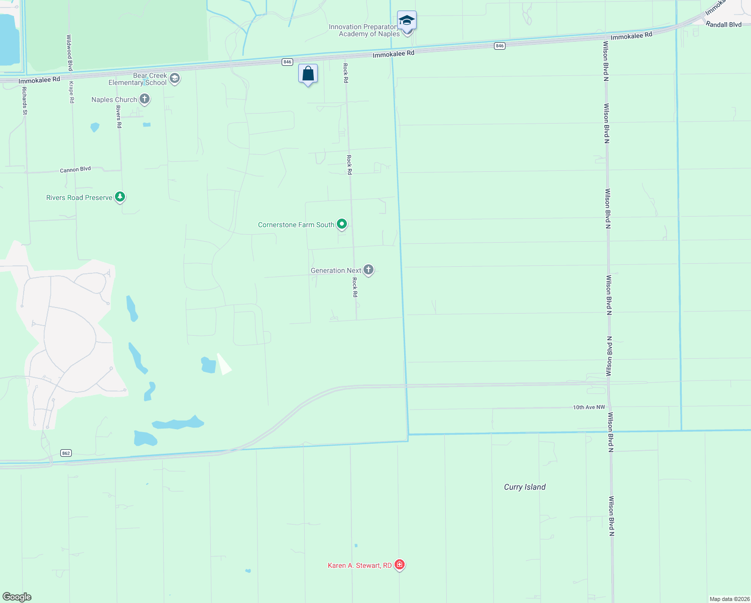 map of restaurants, bars, coffee shops, grocery stores, and more near 1213 Shady Lane in Naples