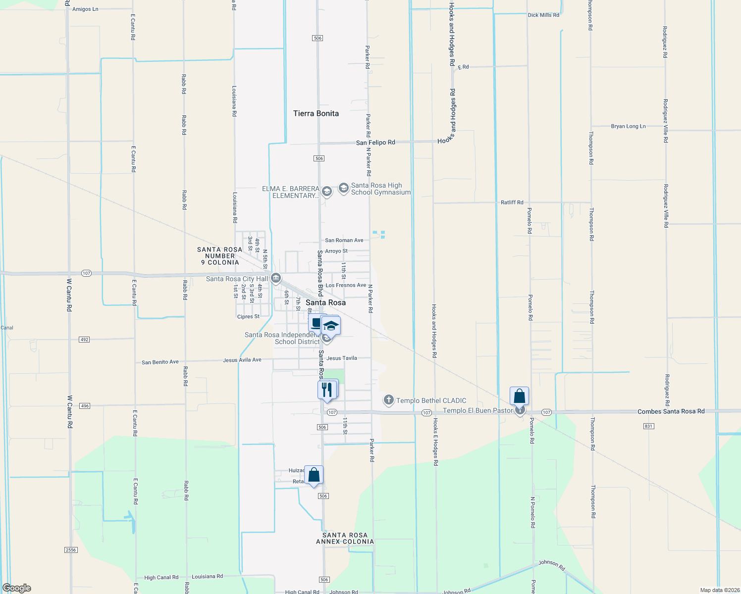 map of restaurants, bars, coffee shops, grocery stores, and more near 20793 N Parker Rd in Santa Rosa