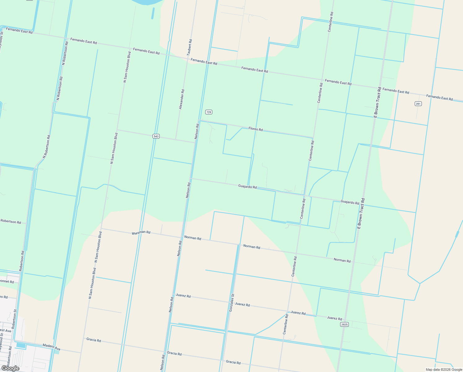 map of restaurants, bars, coffee shops, grocery stores, and more near 29548 Guajardo Rd in Rio Hondo