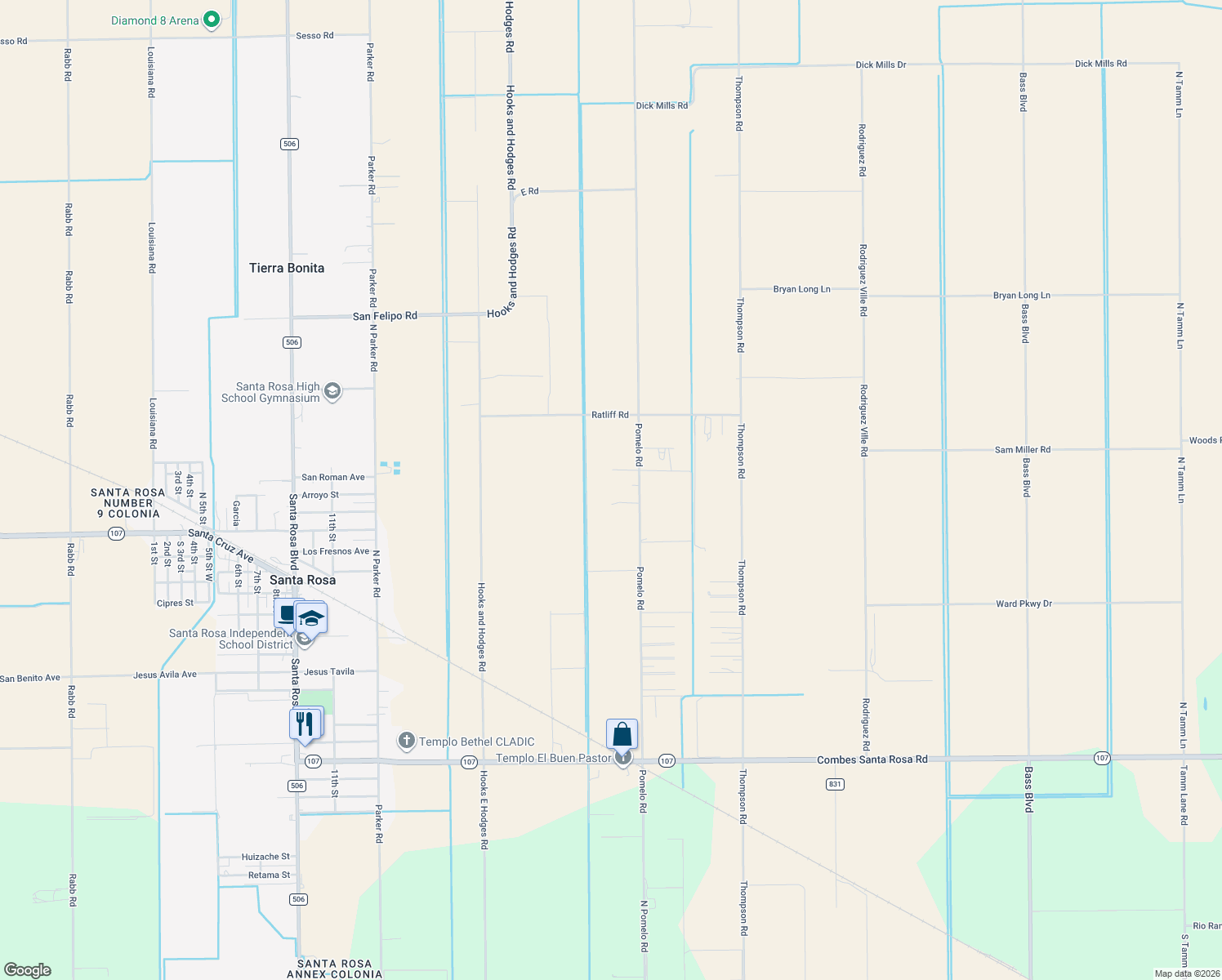 map of restaurants, bars, coffee shops, grocery stores, and more near 20520 Pomelo Road in Santa Rosa