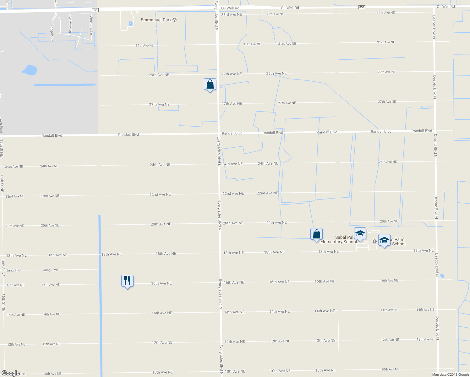 map of restaurants, bars, coffee shops, grocery stores, and more near 3211 22nd Avenue Northeast in Naples