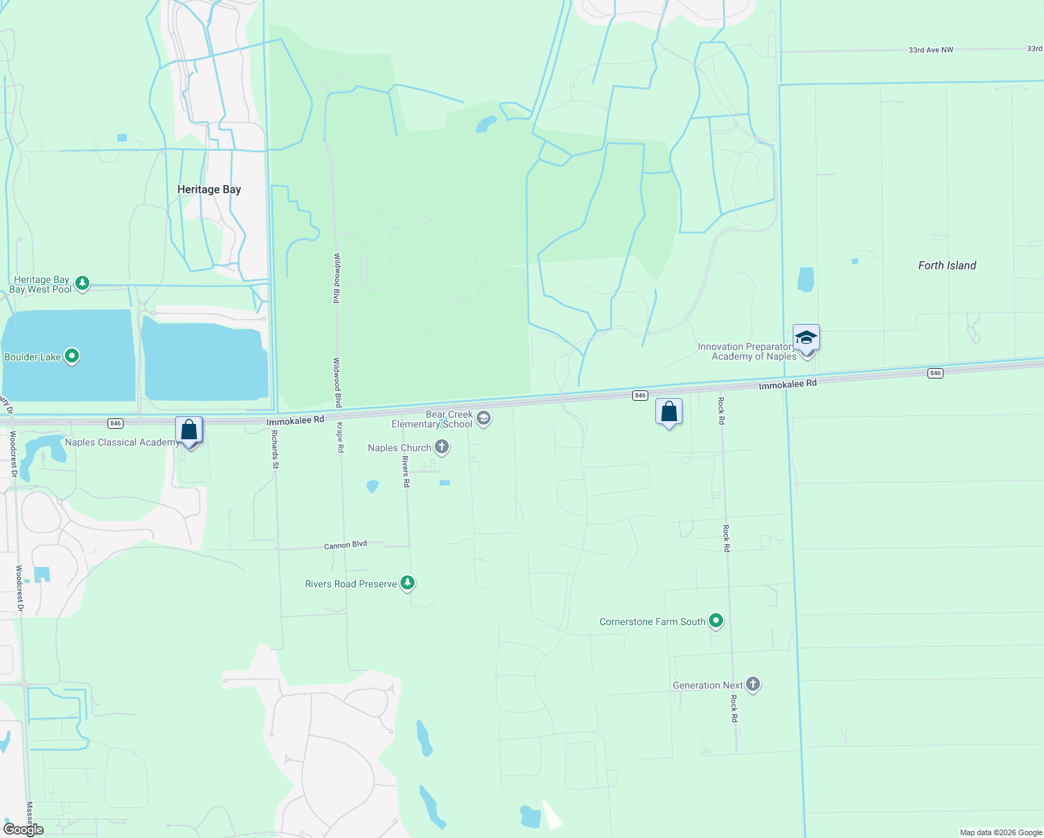 map of restaurants, bars, coffee shops, grocery stores, and more near 11180 Immokalee Road in Naples