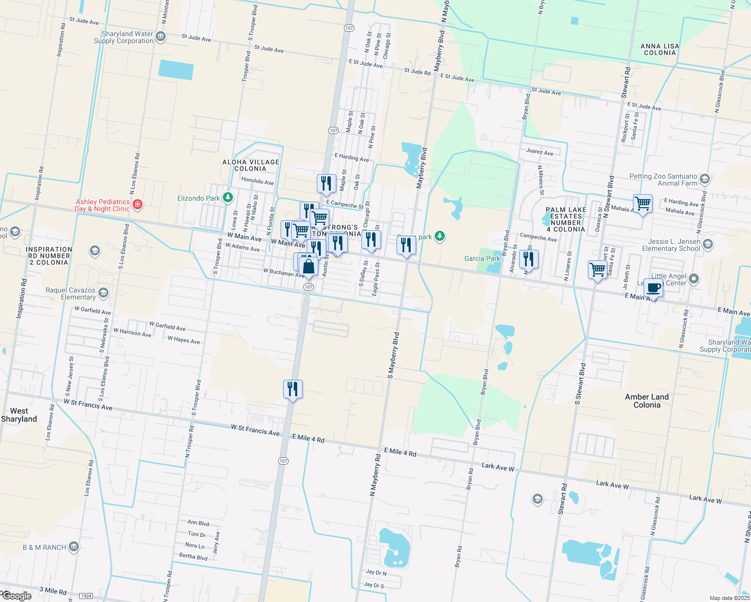 map of restaurants, bars, coffee shops, grocery stores, and more near 608 Clinton Ave in Alton