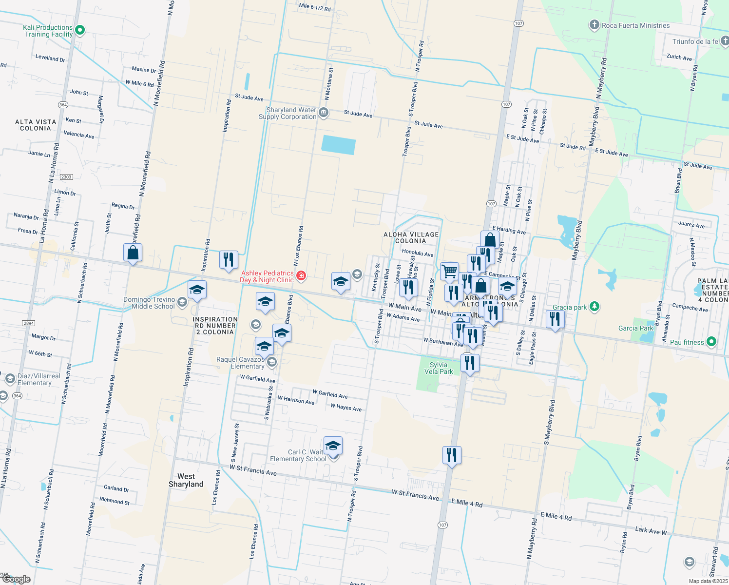 map of restaurants, bars, coffee shops, grocery stores, and more near 120 Louisiana Street in Alton