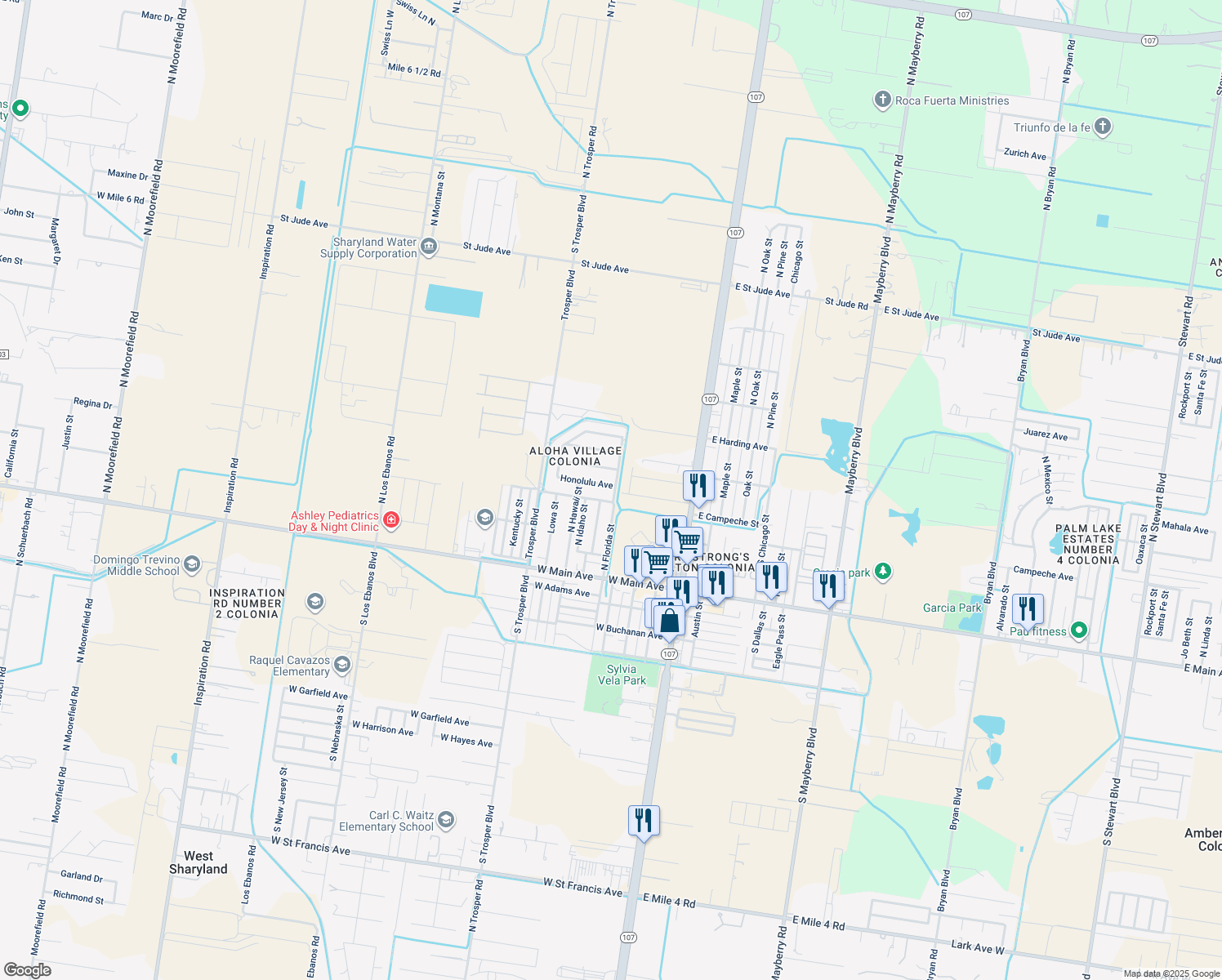 map of restaurants, bars, coffee shops, grocery stores, and more near 404 Honolulu Avenue in Mission