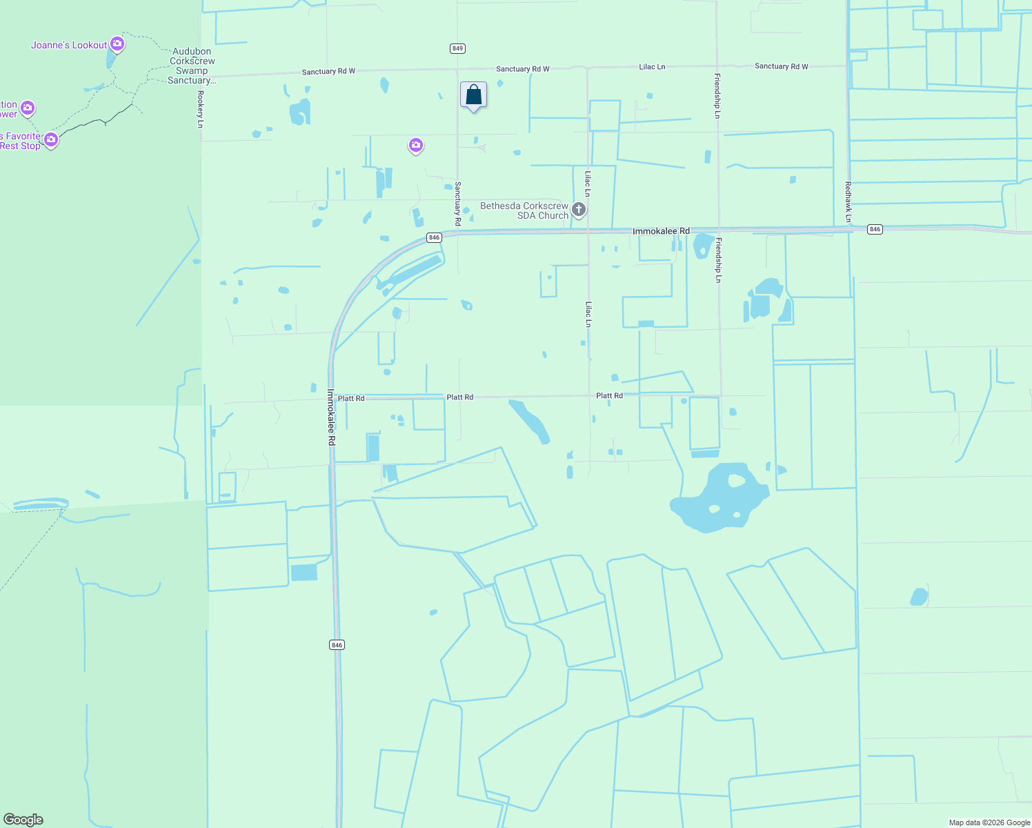 map of restaurants, bars, coffee shops, grocery stores, and more near 1394 Platt Road in Naples
