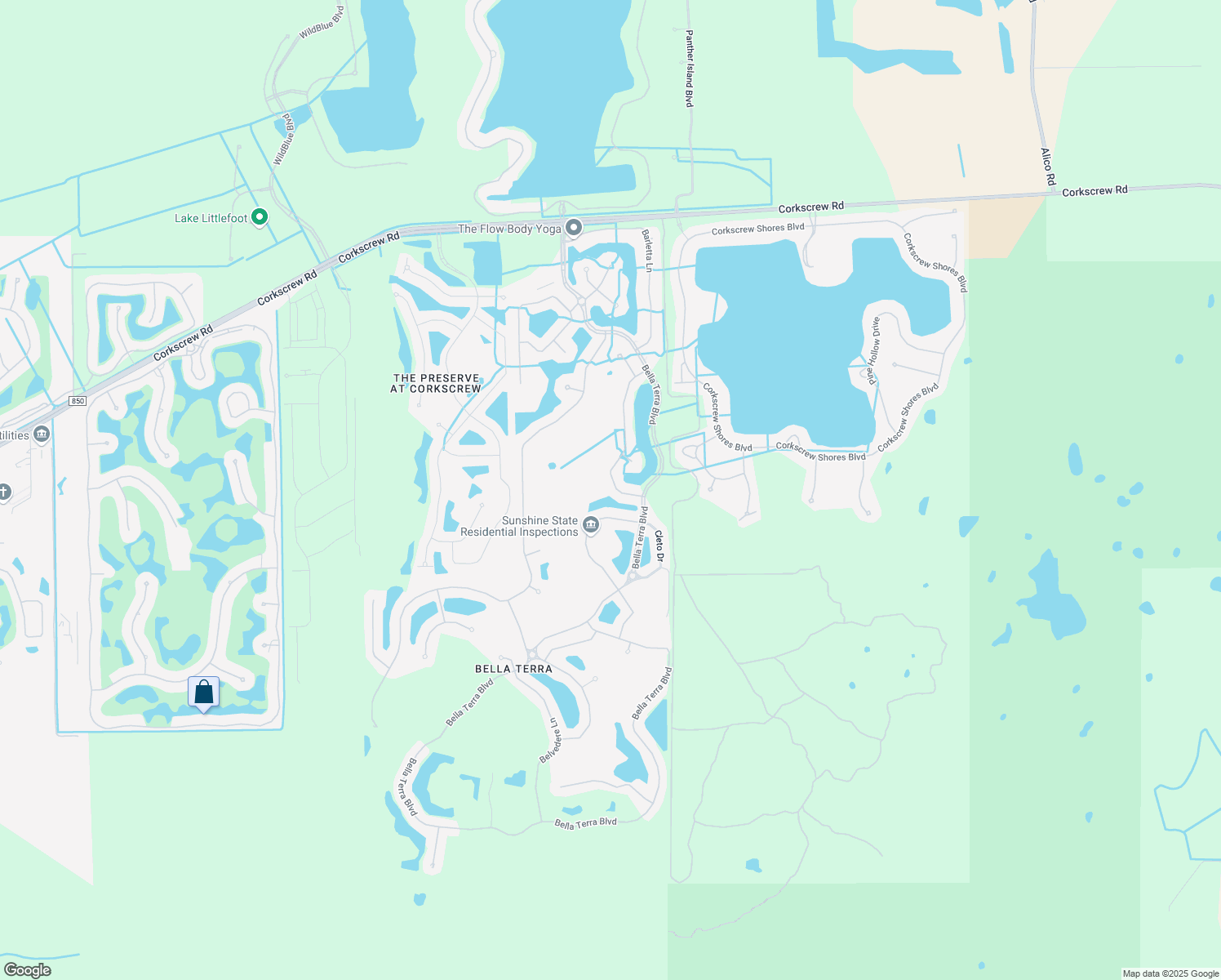 map of restaurants, bars, coffee shops, grocery stores, and more near 20564 Ardore Lane in Estero