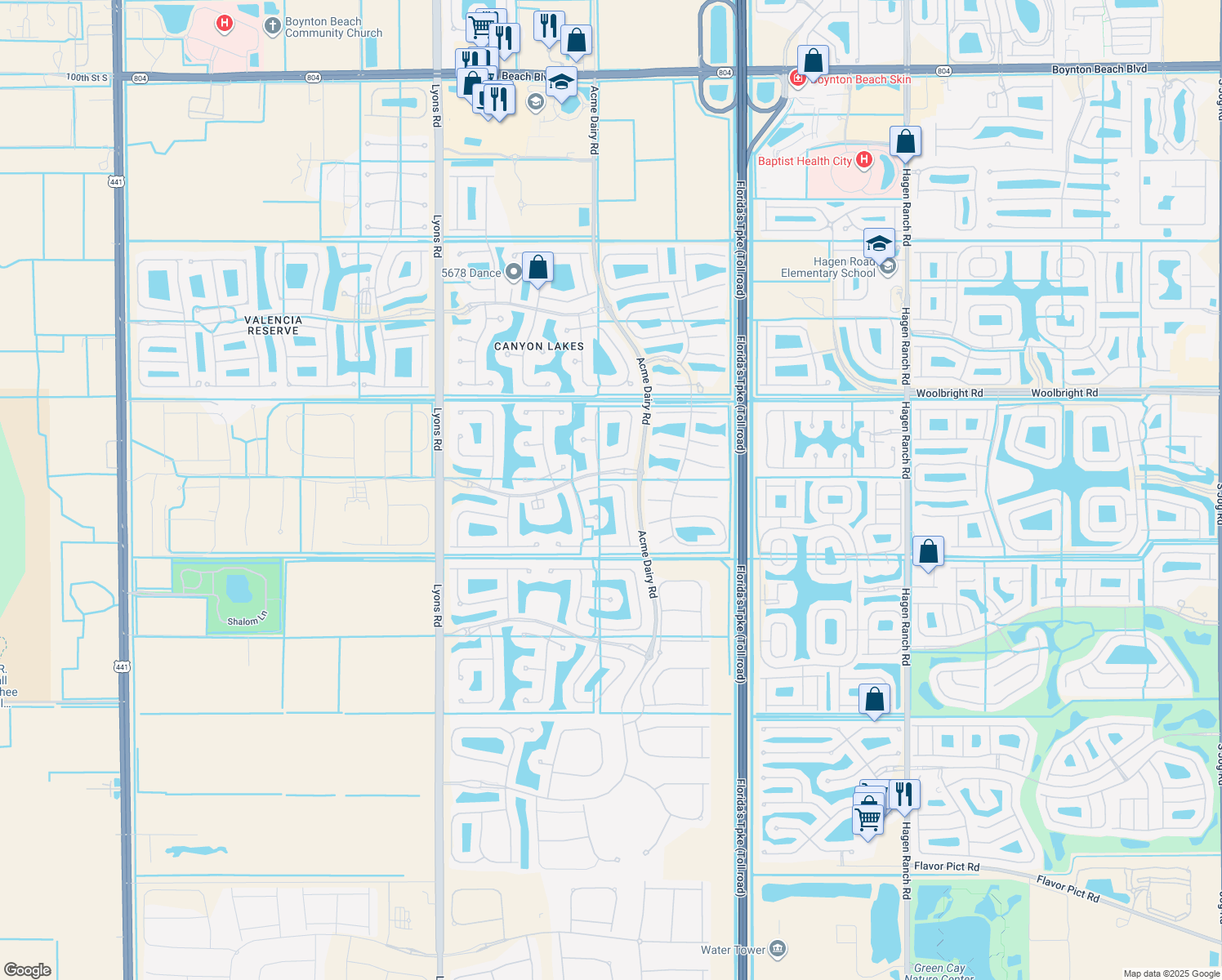 map of restaurants, bars, coffee shops, grocery stores, and more near 11251 Millpond Greens Dr in Boynton Beach