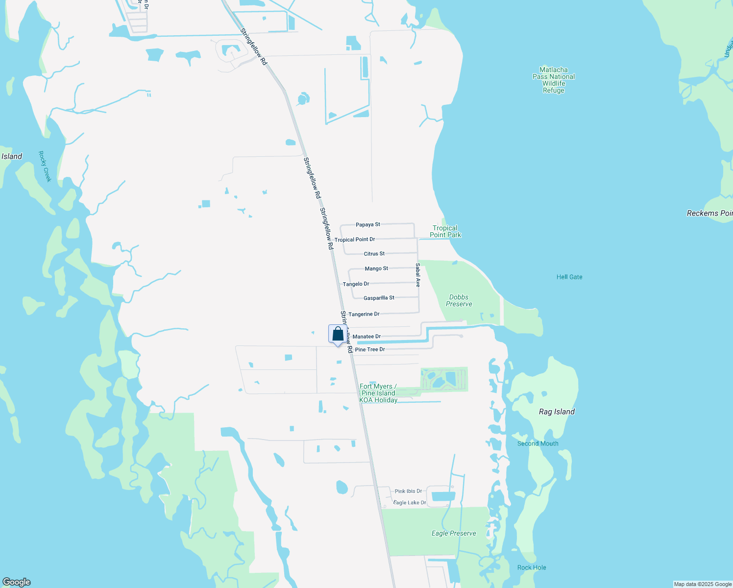 map of restaurants, bars, coffee shops, grocery stores, and more near 3744 Gasparilla Street in Saint James City