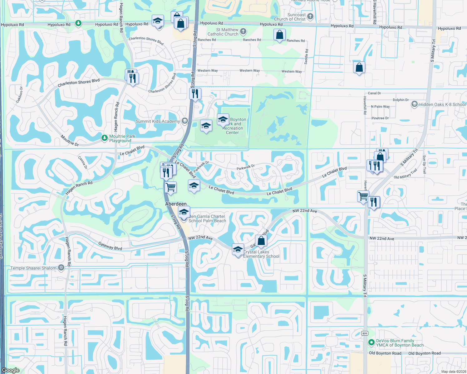 map of restaurants, bars, coffee shops, grocery stores, and more near 8322 Mooring Circle in Boynton Beach