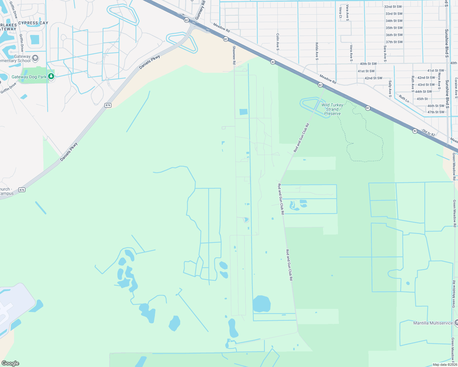 map of restaurants, bars, coffee shops, grocery stores, and more near 12540 Shawnee Road in Fort Myers