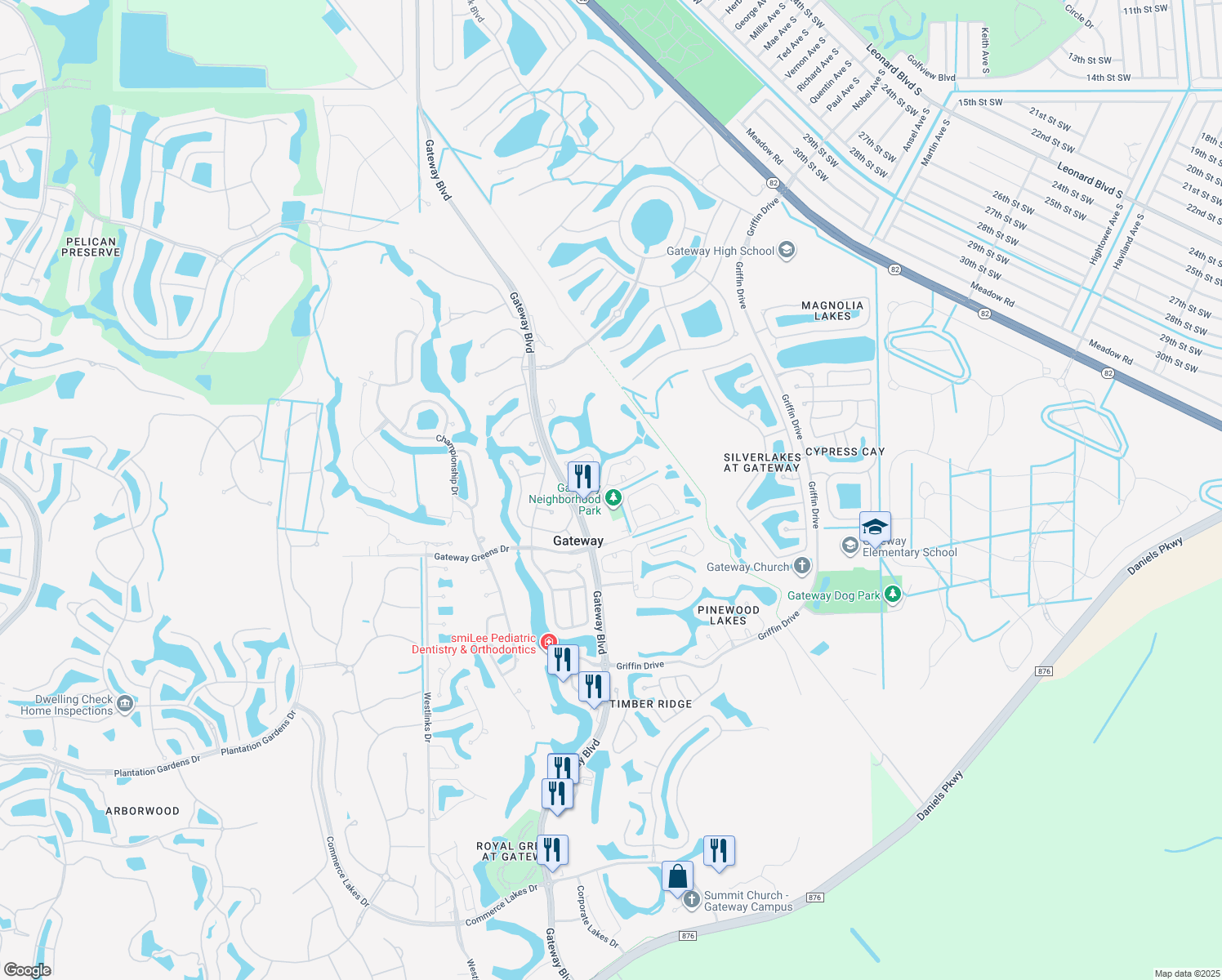 map of restaurants, bars, coffee shops, grocery stores, and more near 12971 Eagle Pointe Circle in Fort Myers