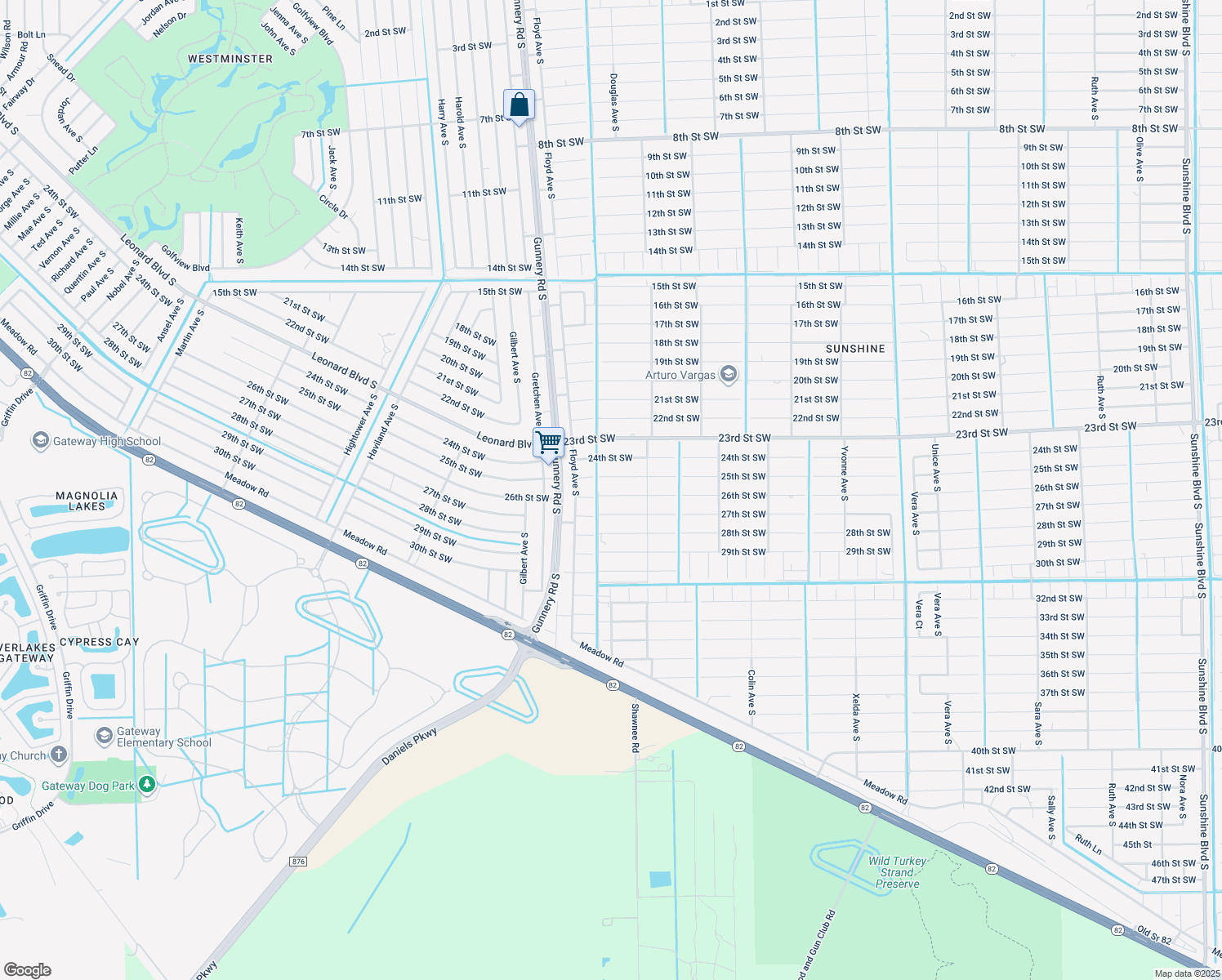 map of restaurants, bars, coffee shops, grocery stores, and more near 4214 26th Street Southwest in Lehigh Acres