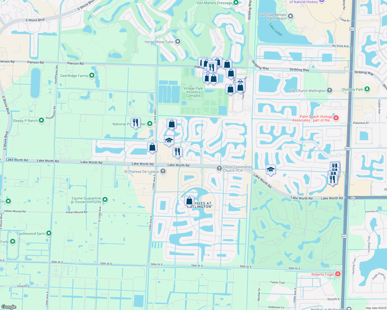 map of restaurants, bars, coffee shops, grocery stores, and more near 3958 Whale Boat Way in Wellington
