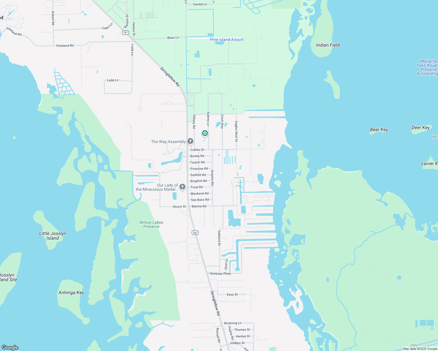 map of restaurants, bars, coffee shops, grocery stores, and more near 12233 Cristi Way in Bokeelia