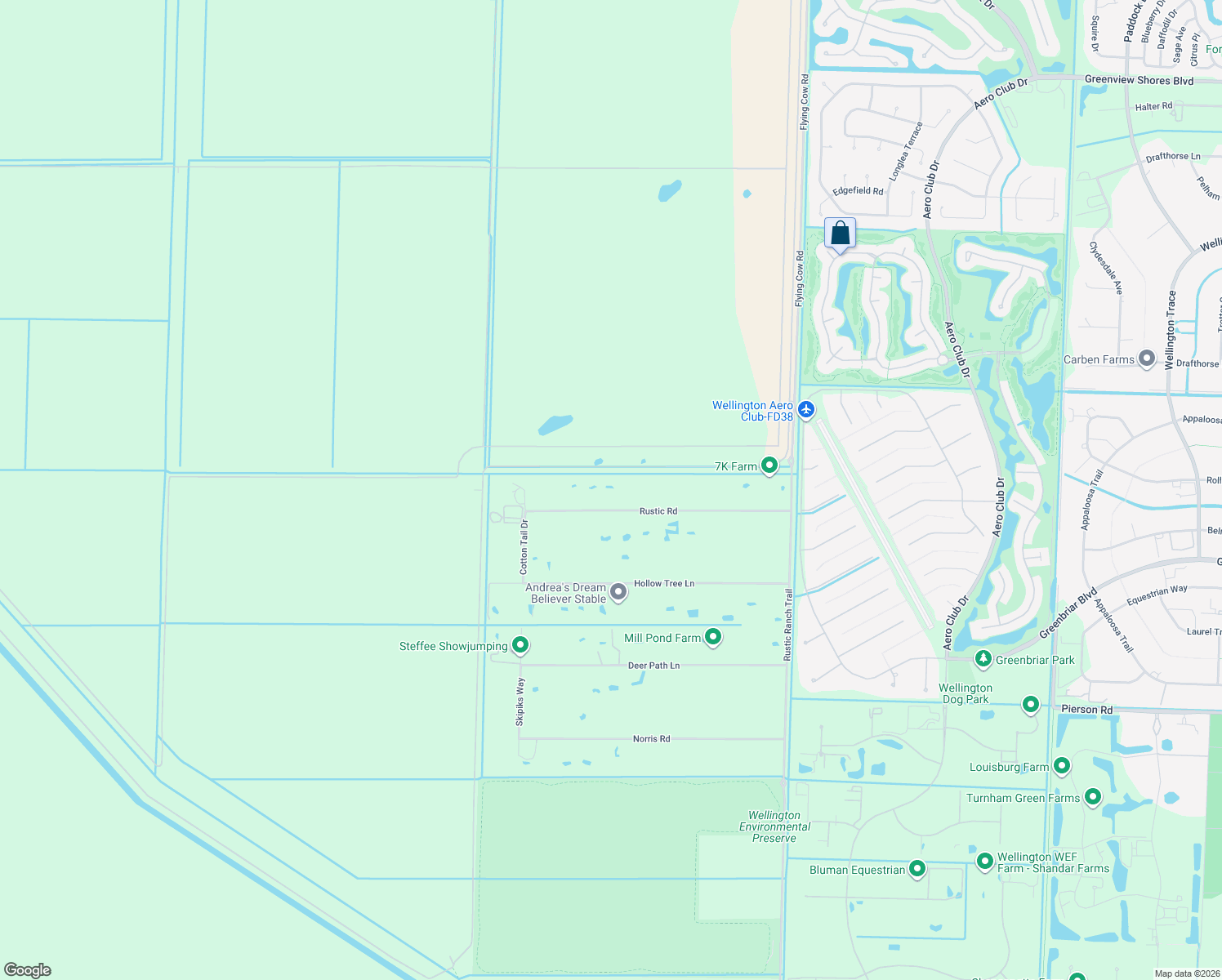 map of restaurants, bars, coffee shops, grocery stores, and more near 16625 Cotton Tail Drive in Wellington