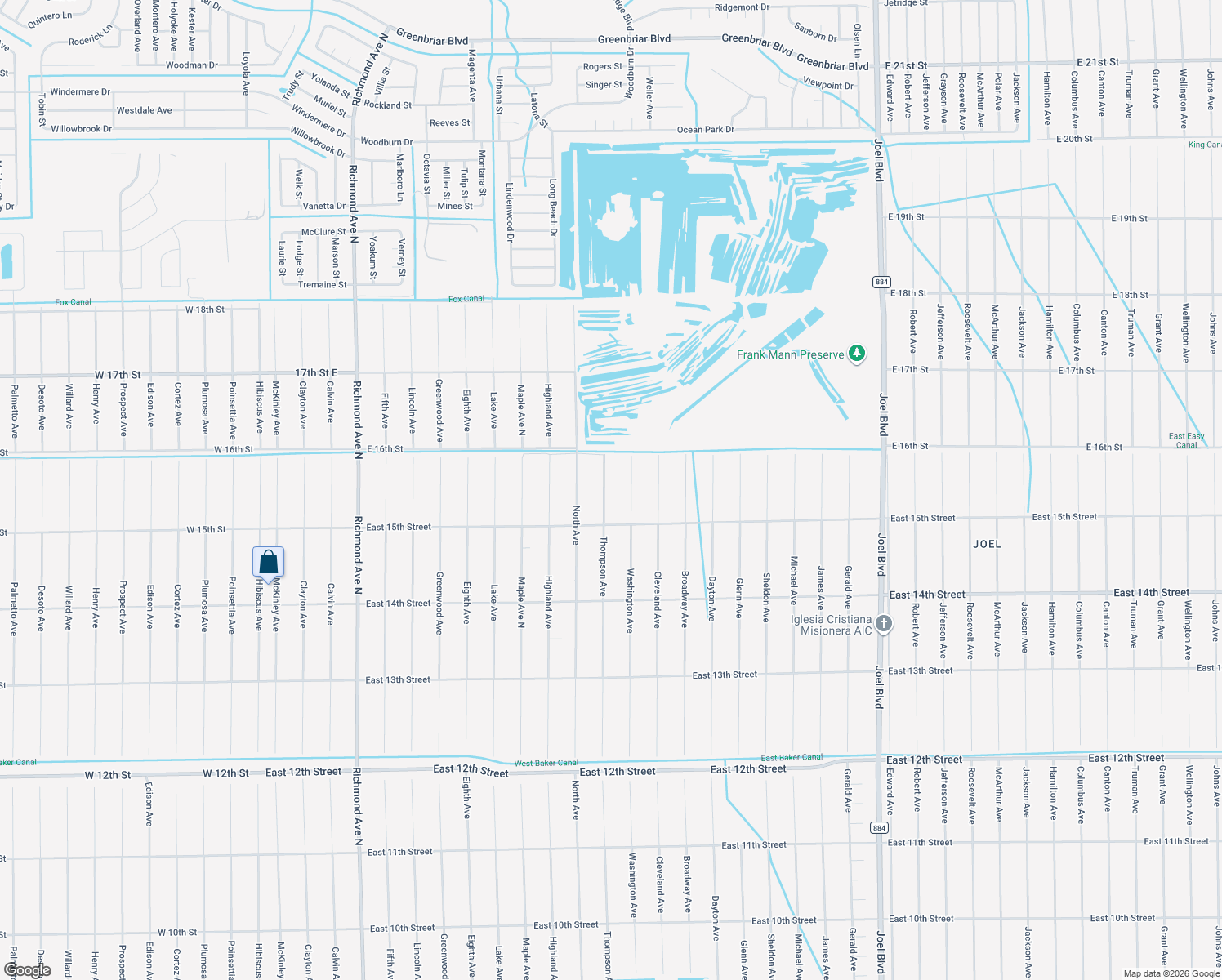 map of restaurants, bars, coffee shops, grocery stores, and more near 1510 Thompson Avenue in Lehigh Acres