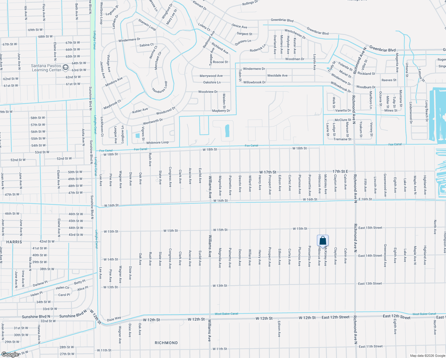 map of restaurants, bars, coffee shops, grocery stores, and more near 1618 Magnolia Avenue in Lehigh Acres