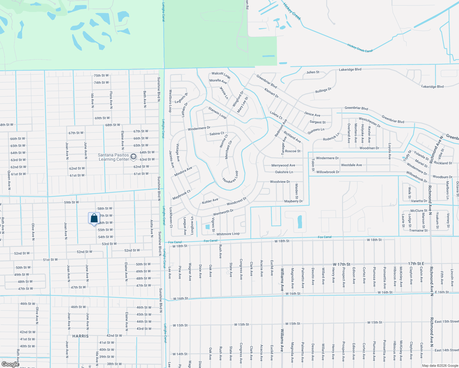 map of restaurants, bars, coffee shops, grocery stores, and more near 1818 Honduras Loop in Lehigh Acres
