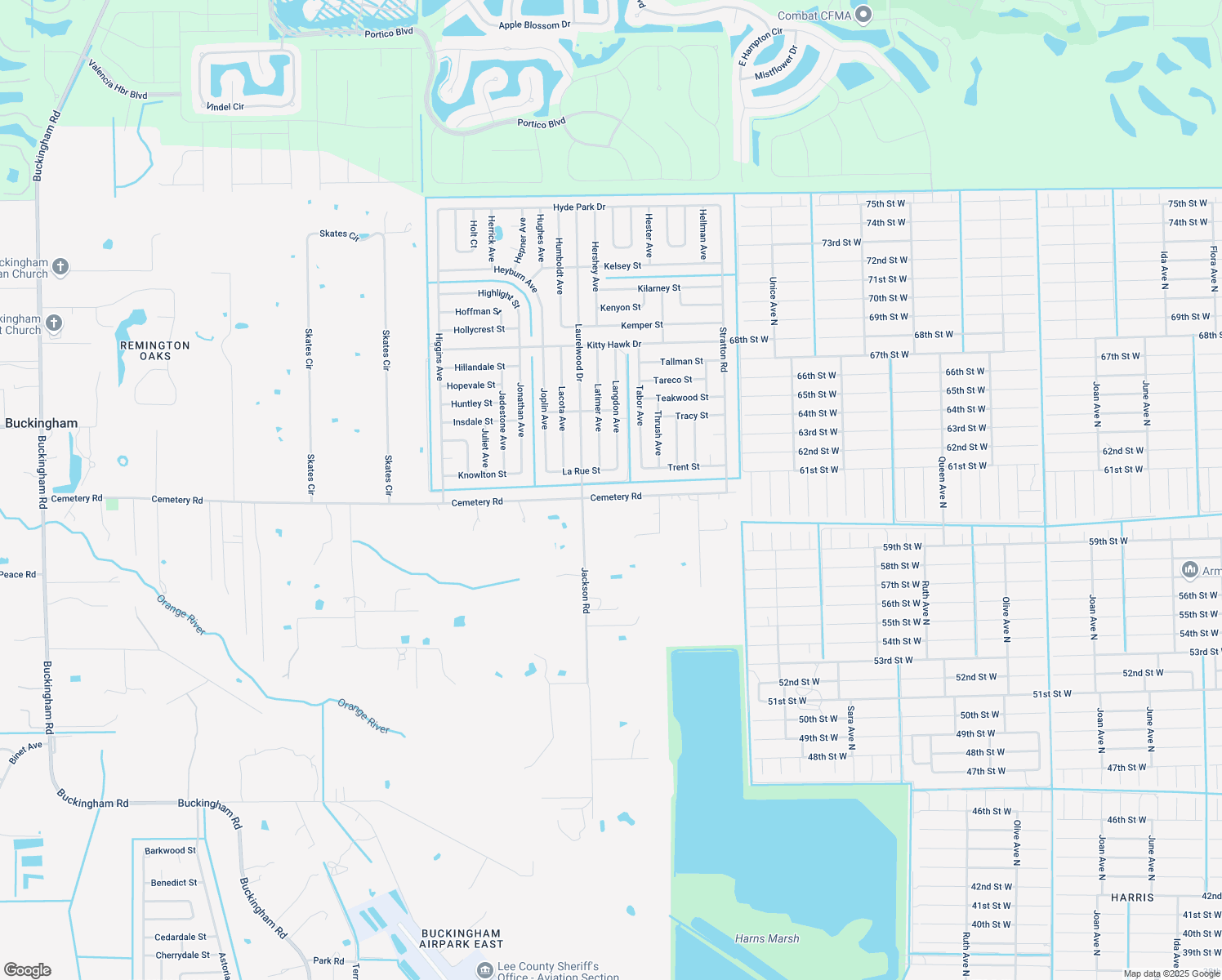 map of restaurants, bars, coffee shops, grocery stores, and more near 15581 Cemetery Road in Fort Myers