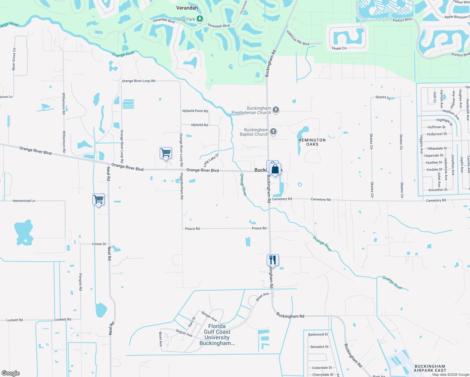 map of restaurants, bars, coffee shops, grocery stores, and more near 4880 Shady River Lane in Fort Myers