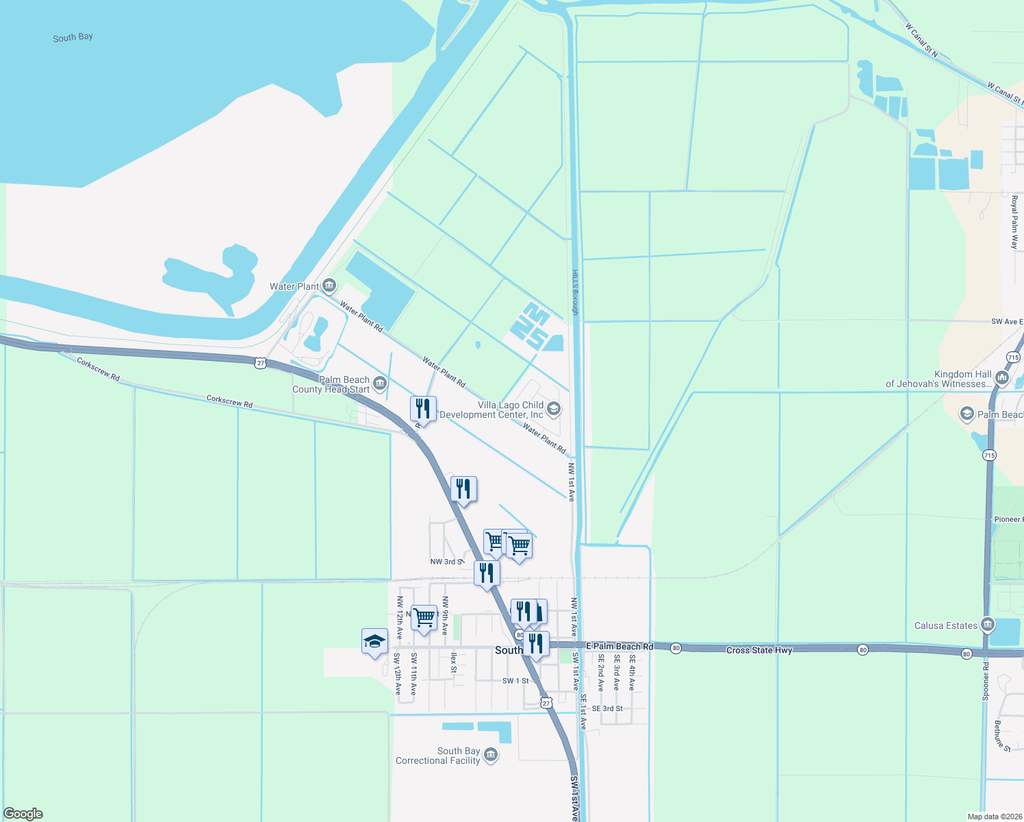 map of restaurants, bars, coffee shops, grocery stores, and more near 201 Azucana Road in South Bay