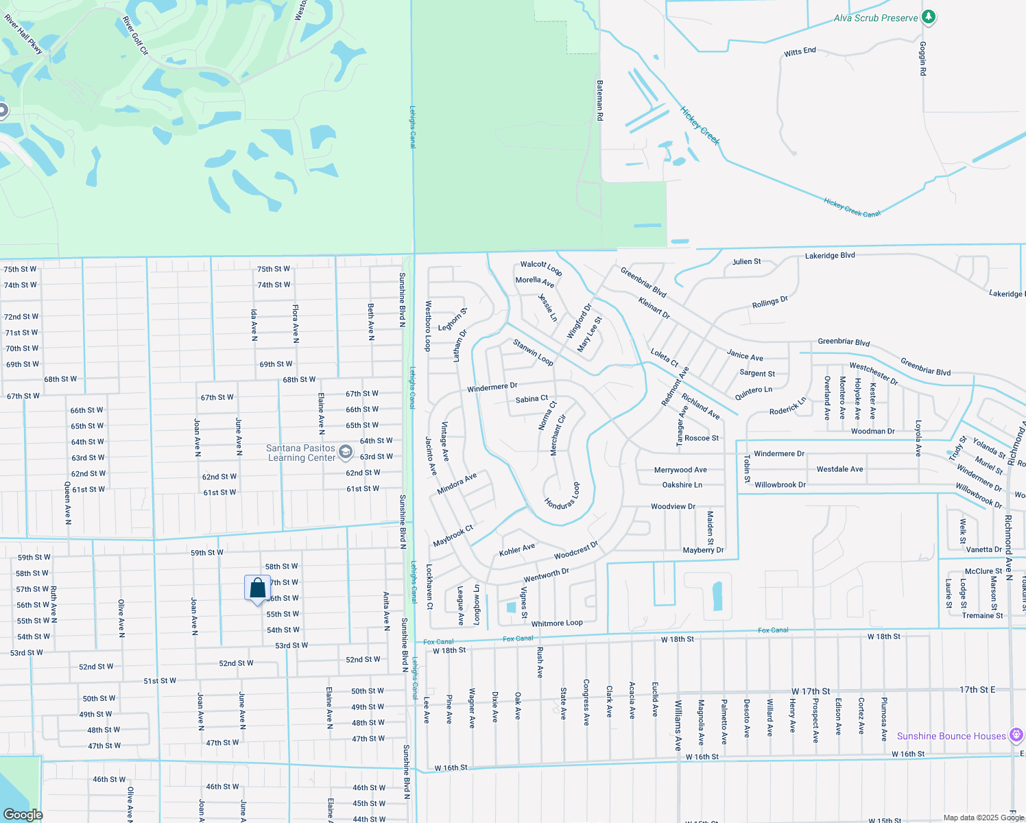 map of restaurants, bars, coffee shops, grocery stores, and more near 672 Vanola Court in Lehigh Acres