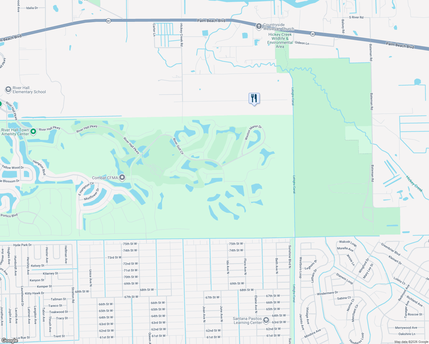 map of restaurants, bars, coffee shops, grocery stores, and more near 17063 Bishop Boulevard in Alva
