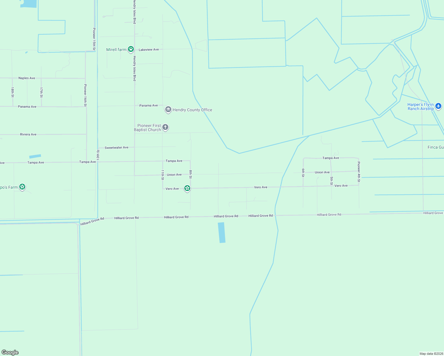map of restaurants, bars, coffee shops, grocery stores, and more near 5201 Pioneer 7th Street in Clewiston
