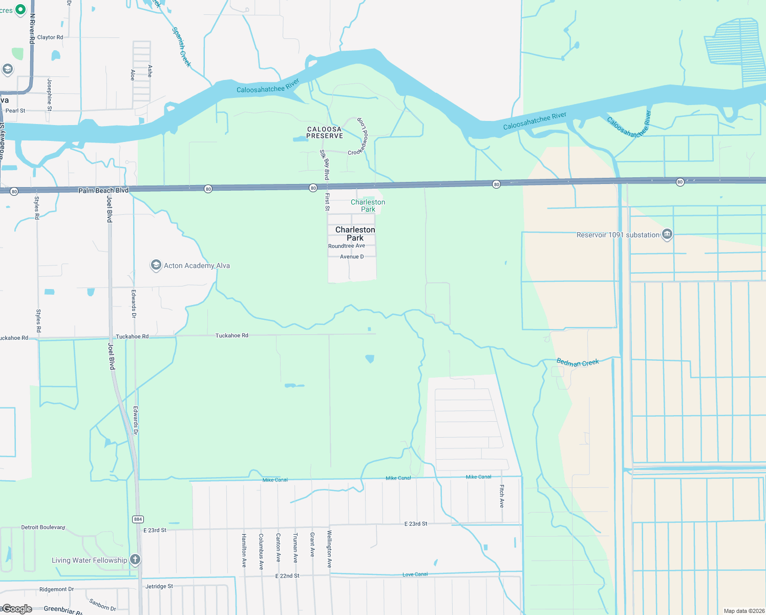 map of restaurants, bars, coffee shops, grocery stores, and more near 23261 Tuckahoe Road in Alva