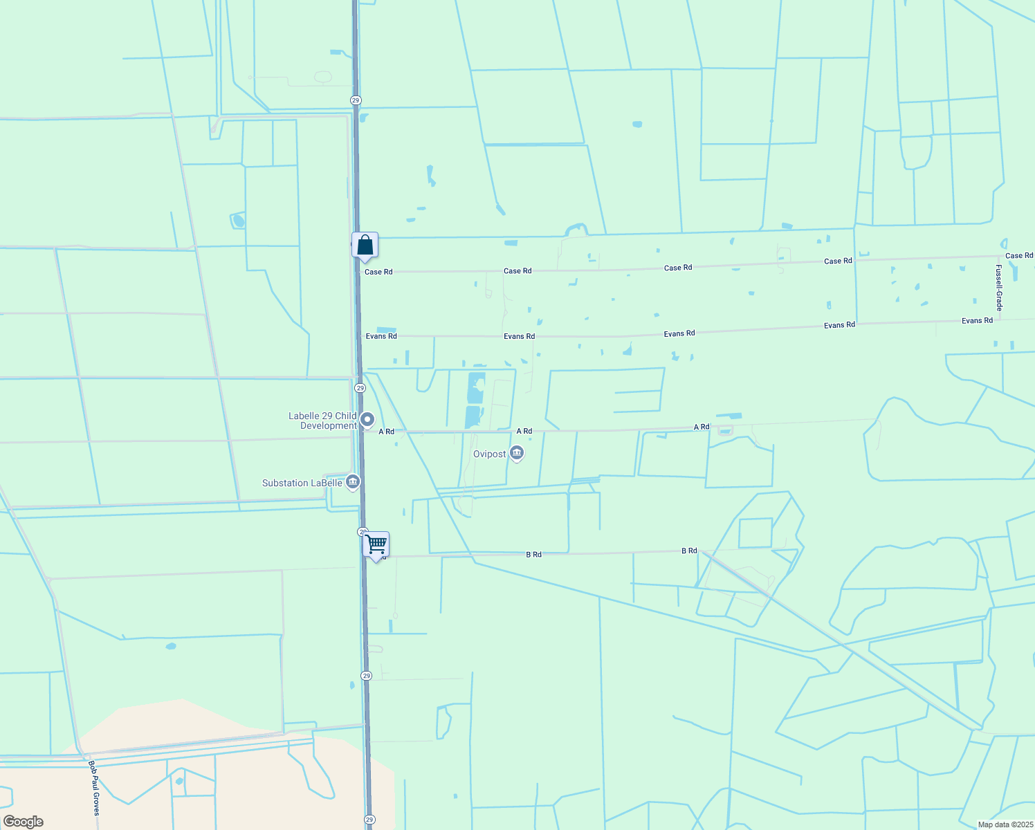 map of restaurants, bars, coffee shops, grocery stores, and more near 650 A Road in LaBelle