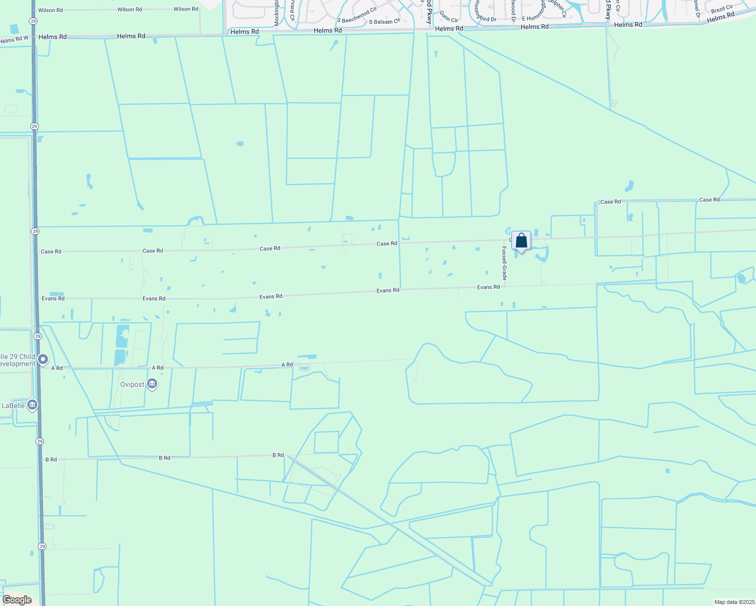 map of restaurants, bars, coffee shops, grocery stores, and more near 1795 Evans Road in LaBelle