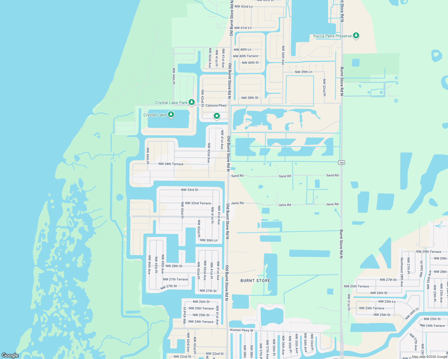 map of restaurants, bars, coffee shops, grocery stores, and more near 4010 Northwest 33rd Lane in Cape Coral