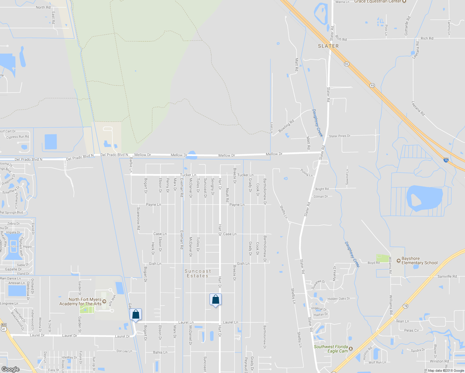 map of restaurants, bars, coffee shops, grocery stores, and more near 8376 Breeze Drive in North Fort Myers