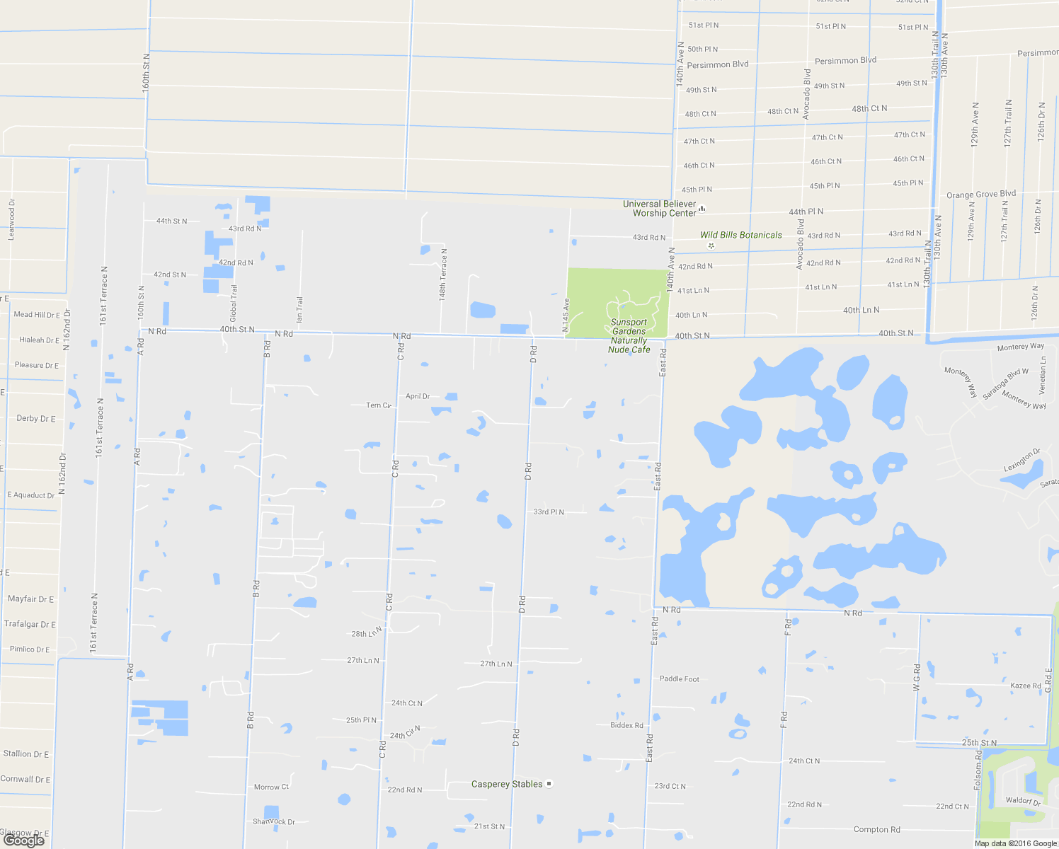 map of restaurants, bars, coffee shops, grocery stores, and more near 3525 D Road in Loxahatchee