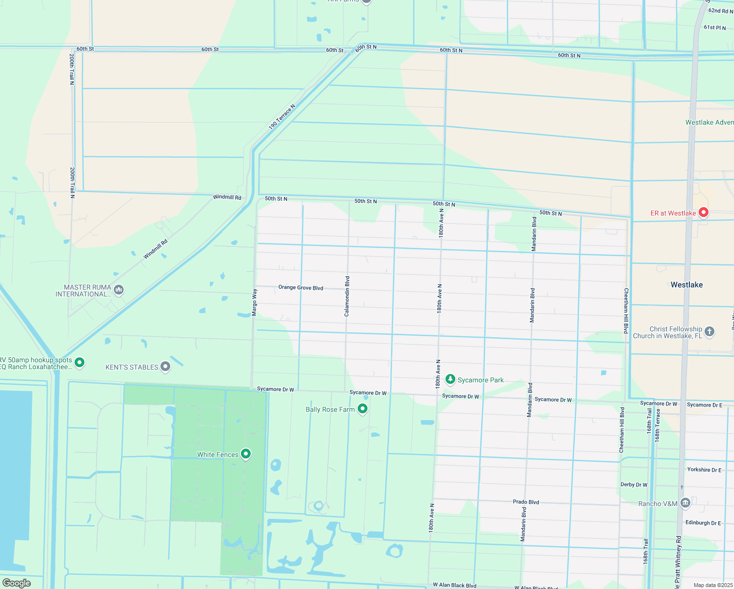 map of restaurants, bars, coffee shops, grocery stores, and more near 18388 45th Court North in Loxahatchee