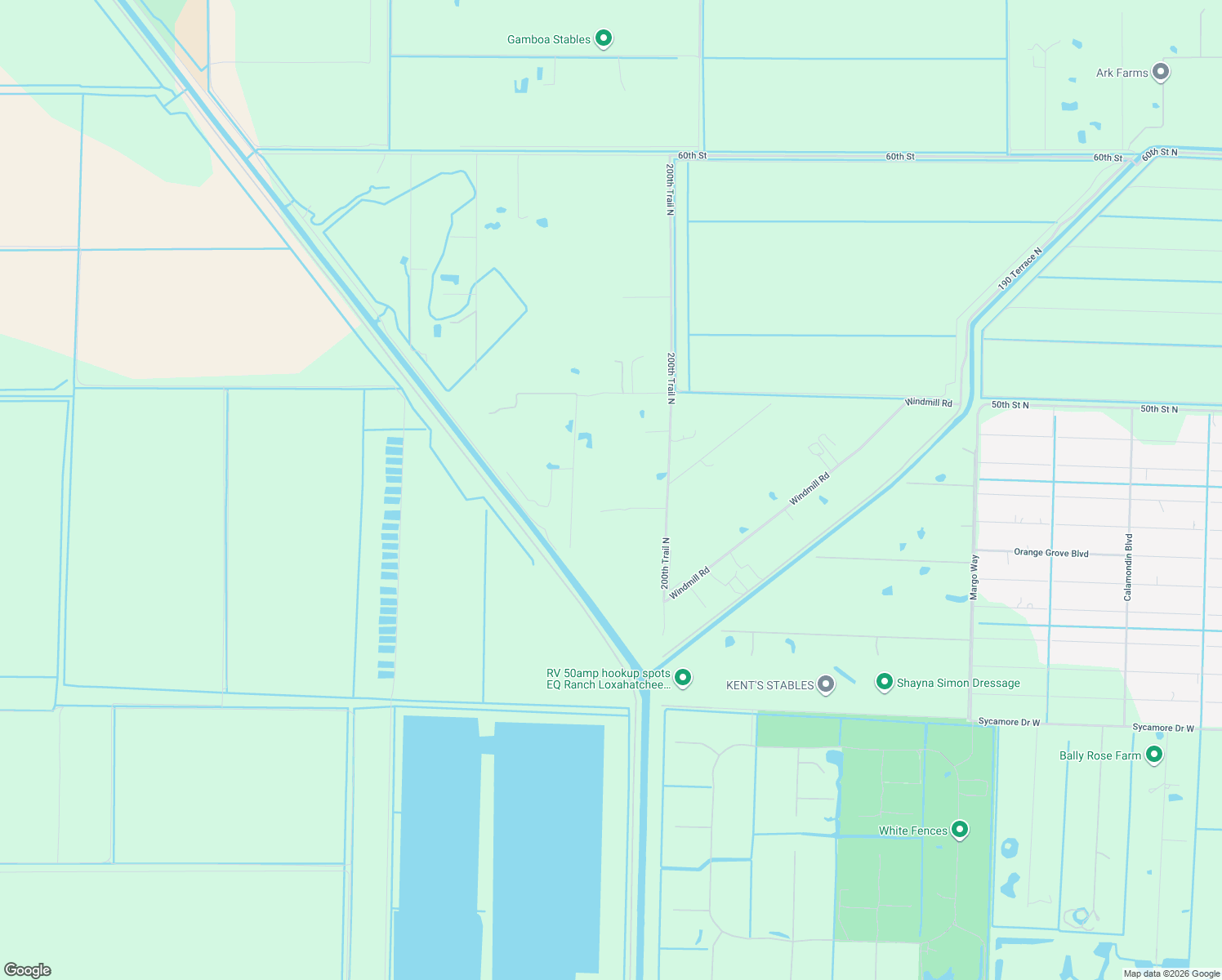 map of restaurants, bars, coffee shops, grocery stores, and more near 20189 46th Court North in Loxahatchee
