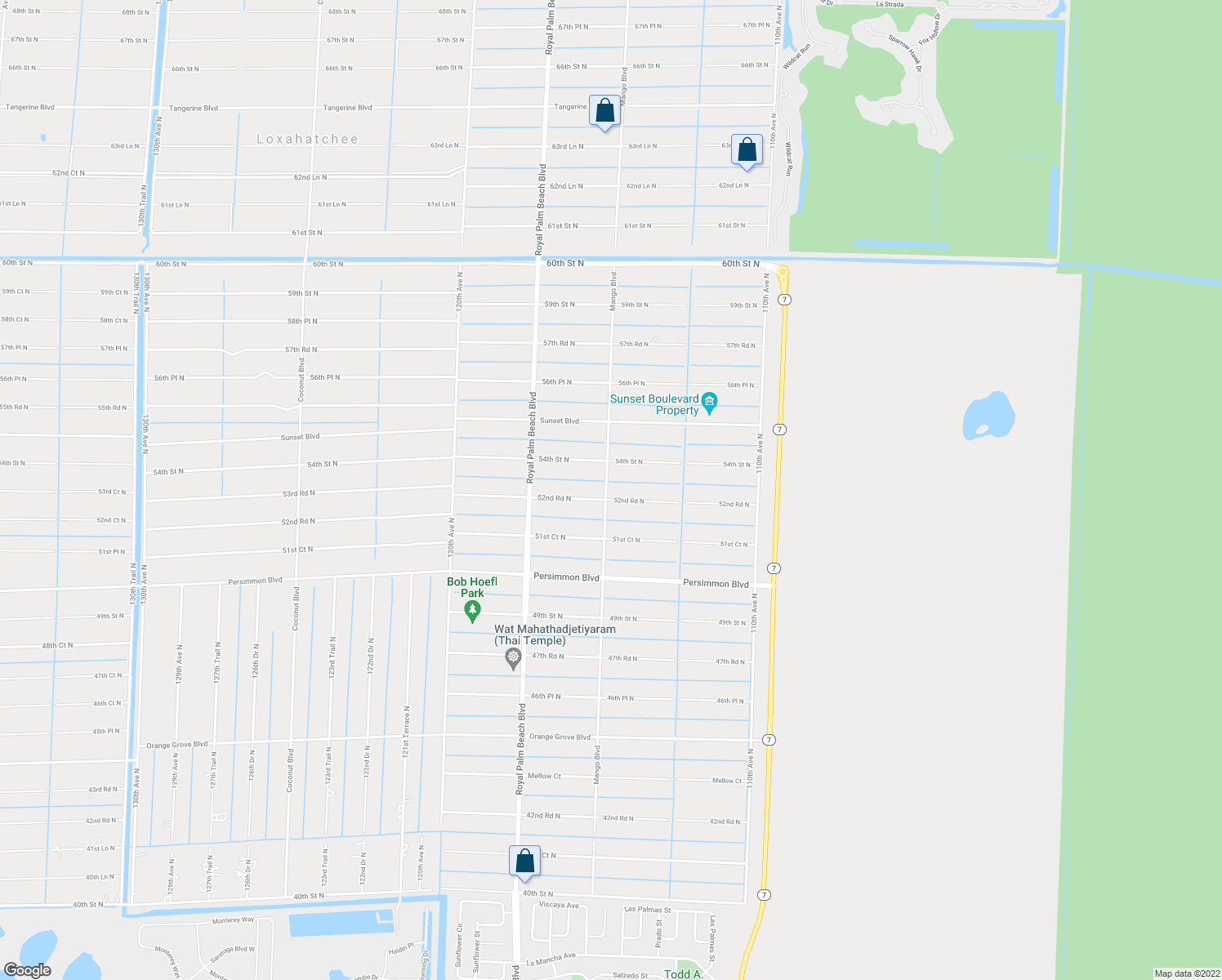 map of restaurants, bars, coffee shops, grocery stores, and more near 11511 52nd Road North in West Palm Beach