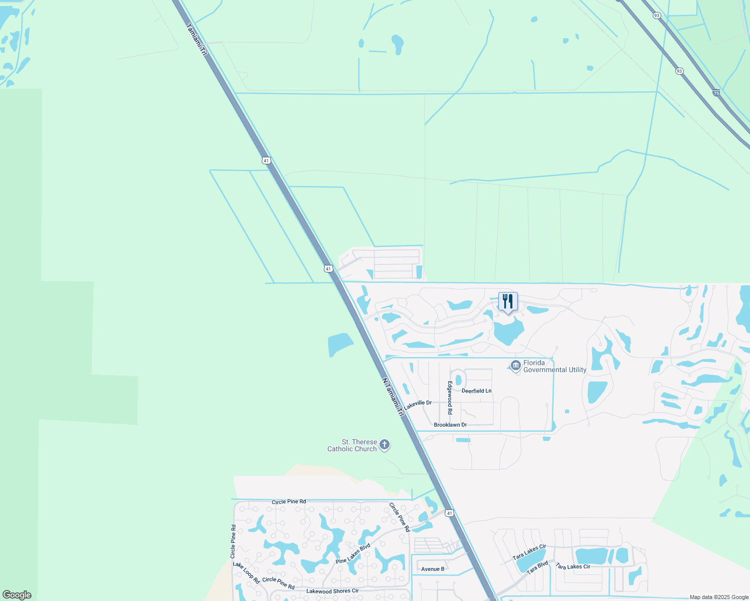map of restaurants, bars, coffee shops, grocery stores, and more near 1821 Embarcadero Way in North Fort Myers