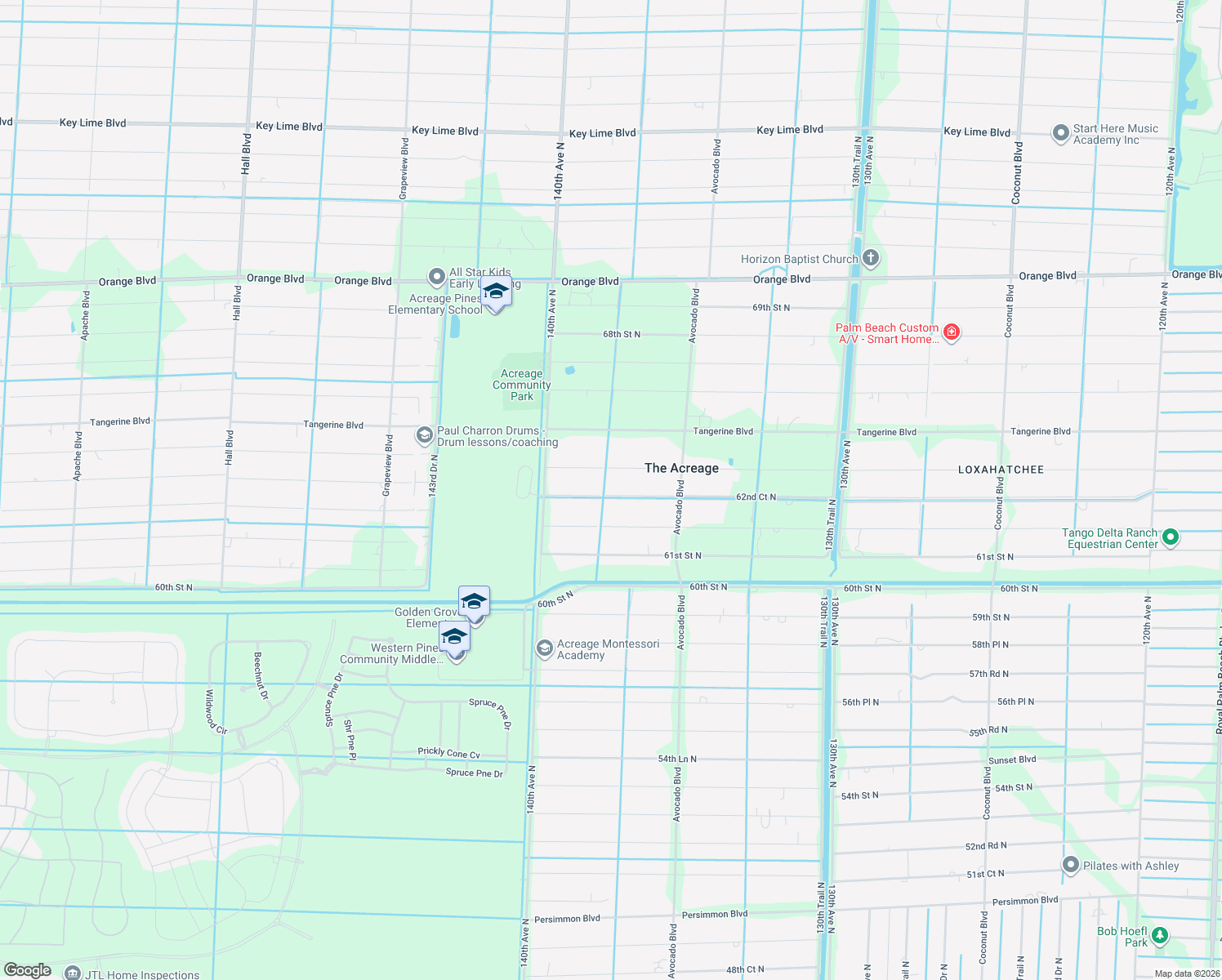map of restaurants, bars, coffee shops, grocery stores, and more near 13785 62nd Court North in West Palm Beach