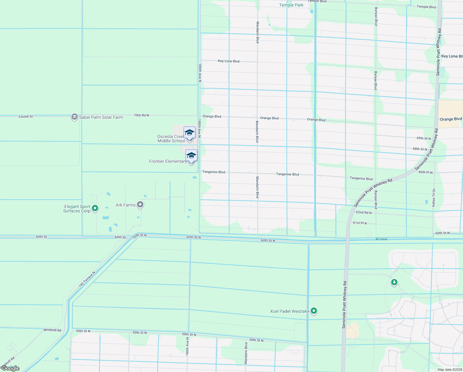map of restaurants, bars, coffee shops, grocery stores, and more near 17720 64th Place North in Loxahatchee