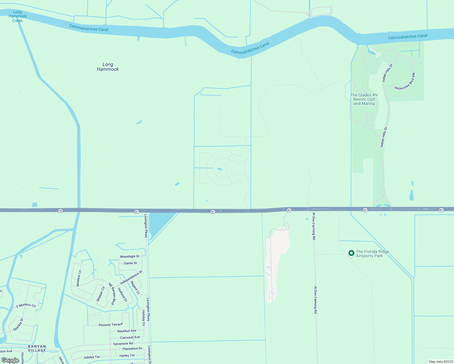 map of restaurants, bars, coffee shops, grocery stores, and more near 1195 Horseshoe Loop in Moore Haven