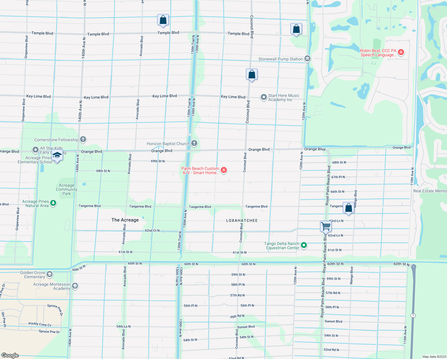 map of restaurants, bars, coffee shops, grocery stores, and more near 12693 67th Street North in West Palm Beach