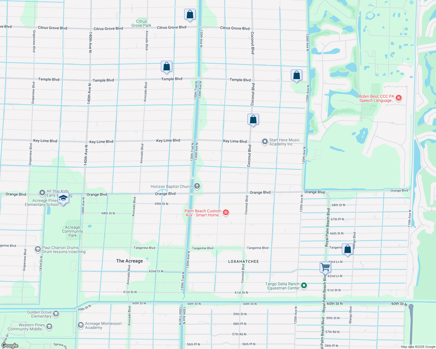 map of restaurants, bars, coffee shops, grocery stores, and more near 12794 71st Pl N in West Palm Beach