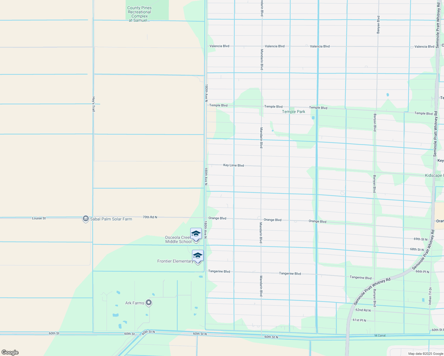 map of restaurants, bars, coffee shops, grocery stores, and more near 17850 73rd Court North in Loxahatchee