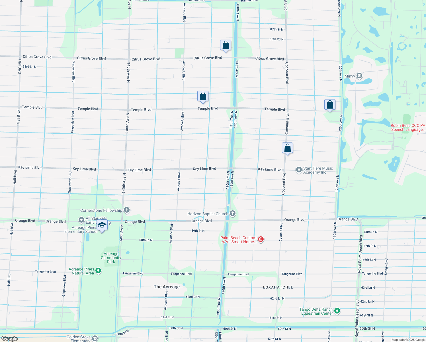 map of restaurants, bars, coffee shops, grocery stores, and more near 13210 Key Lime Boulevard in West Palm Beach